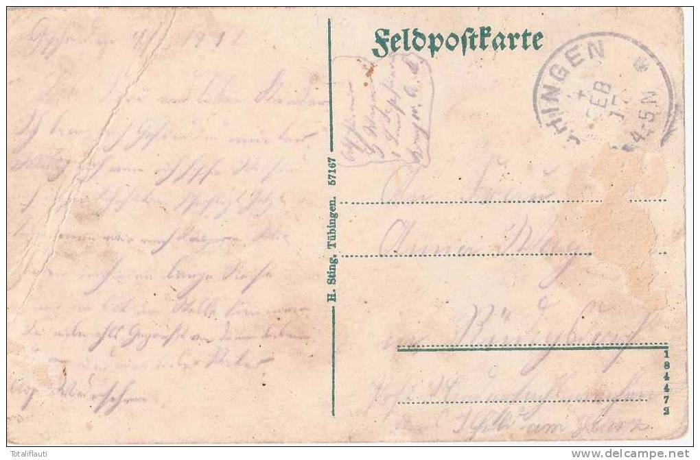 Bietigheim Nahe Rastatt Kriegsverpflegung Anstalt II Belebt Kriegsverpflegungs Unternehmer E. Kallhardt 4.2.1917 Gelaufe - Rastatt