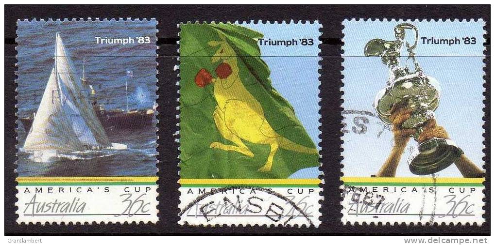 Australia 1986 America's Cup Victory Set Of 3 Used SG 1036 -1038 - Actual Stamps - - - - - - Used Stamps