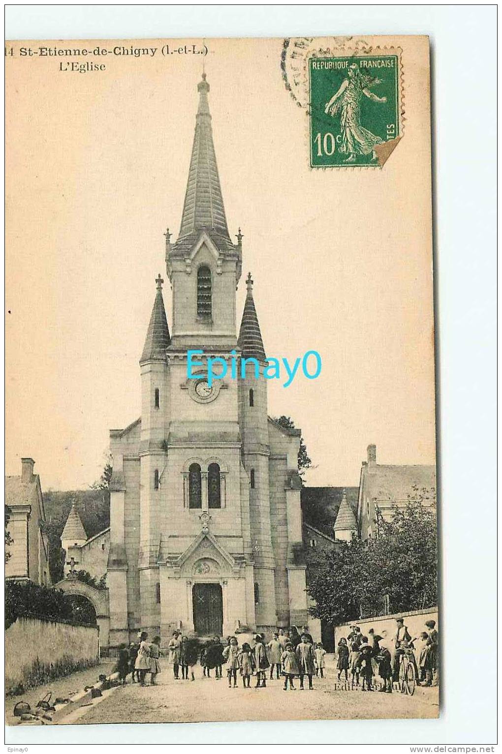 Br - 37 - SAINT ETIENNE DE CHIGNY - L'église - RARE VISUEL - éditeur Gerbault - Autres & Non Classés