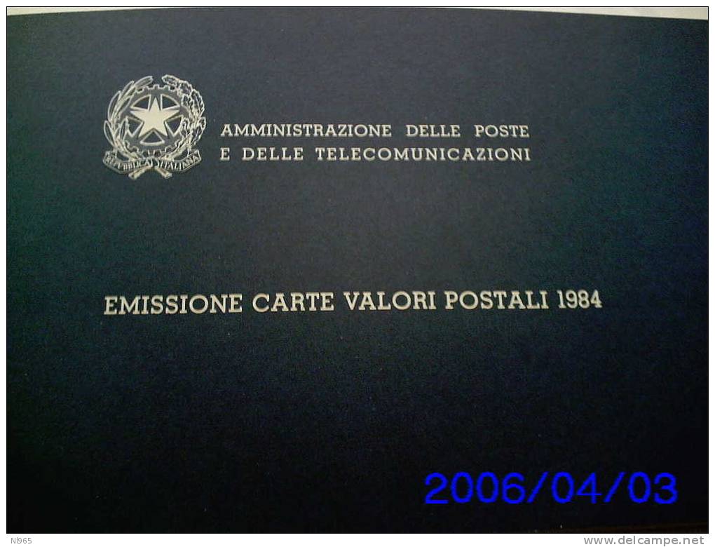 ANNO 1984  ITALY - ITALIE - ITALIA - LIBRO DEI FRANCOBOLLI DELLE POSTE ANNATA COMPLETA - Années Complètes
