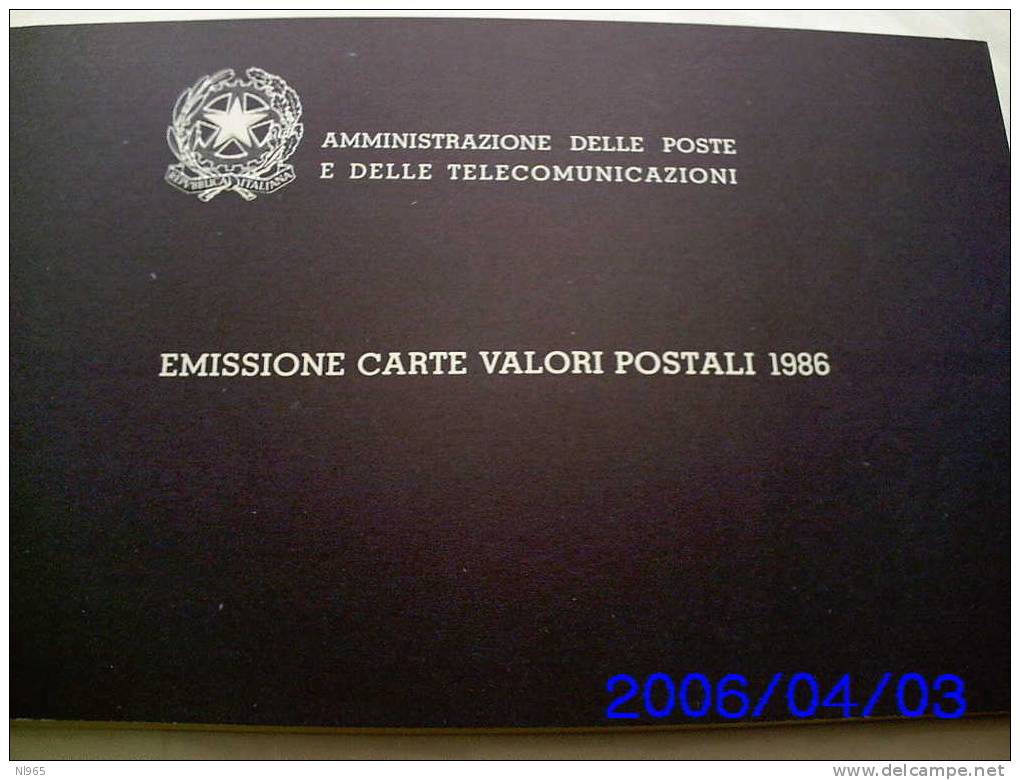 ANNO 1986  ITALY - ITALIE - ITALIA - LIBRO DEI FRANCOBOLLI DELLE POSTE ANNATA COMPLETA - Full Years