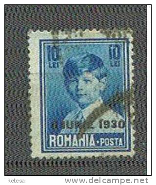 ROEMENIE  KONING MICHEL I  MET OPDRUK8 JUNIE  1930 GESTEMPELD - Used Stamps
