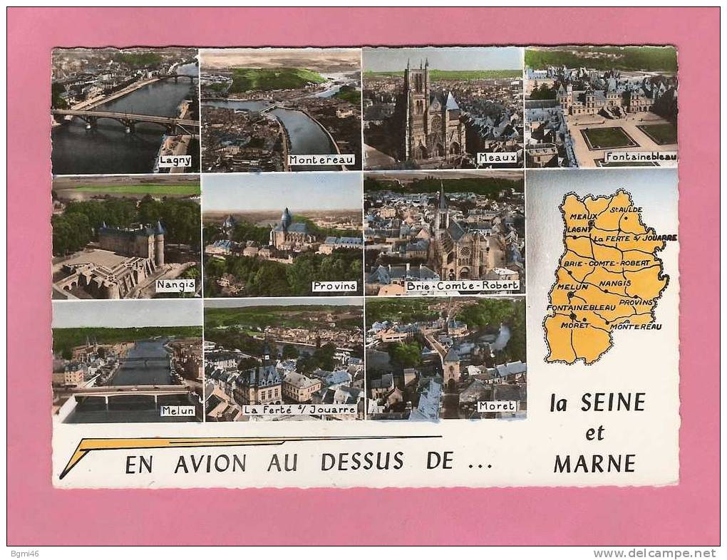 * CPM..( 77 )..Multi Vue Aérienne De 10 Communes De Seine Et Marne - Ile-de-France