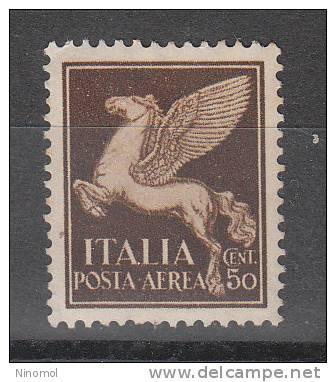 Italia   -   1930.   Cavallo Alato 50c.  Ottima Centratura.  Winged Horse 50c. Excellent Centering. MNH - Mitología