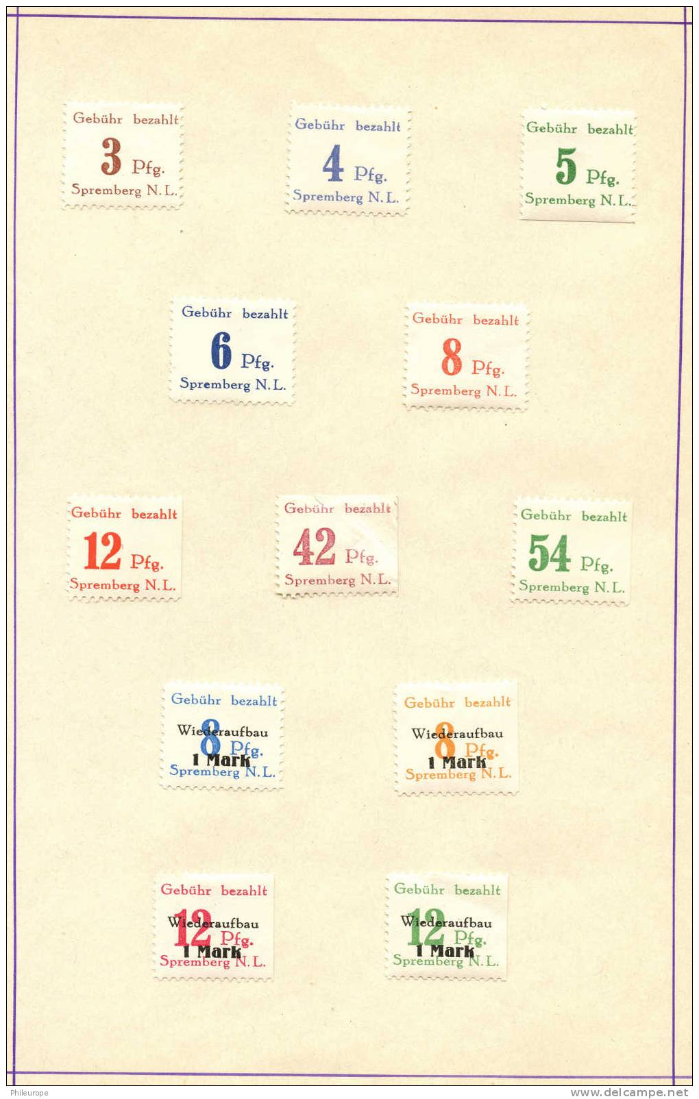 Allemagne Timbres Locaux Dentelés - Autres & Non Classés