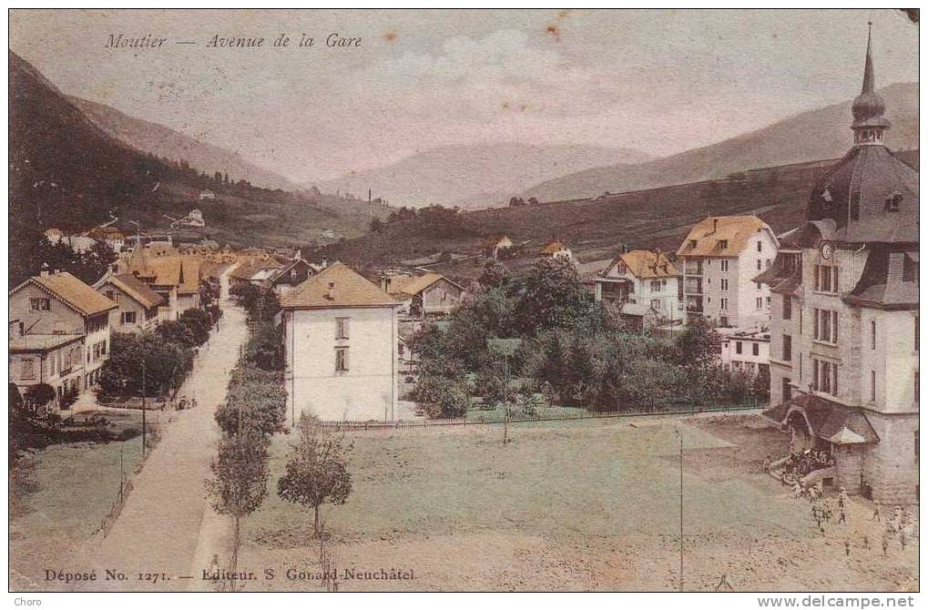 SUISSE - MOUTIER - AVENUE DE LA GARE - COLORISEE - Moutier