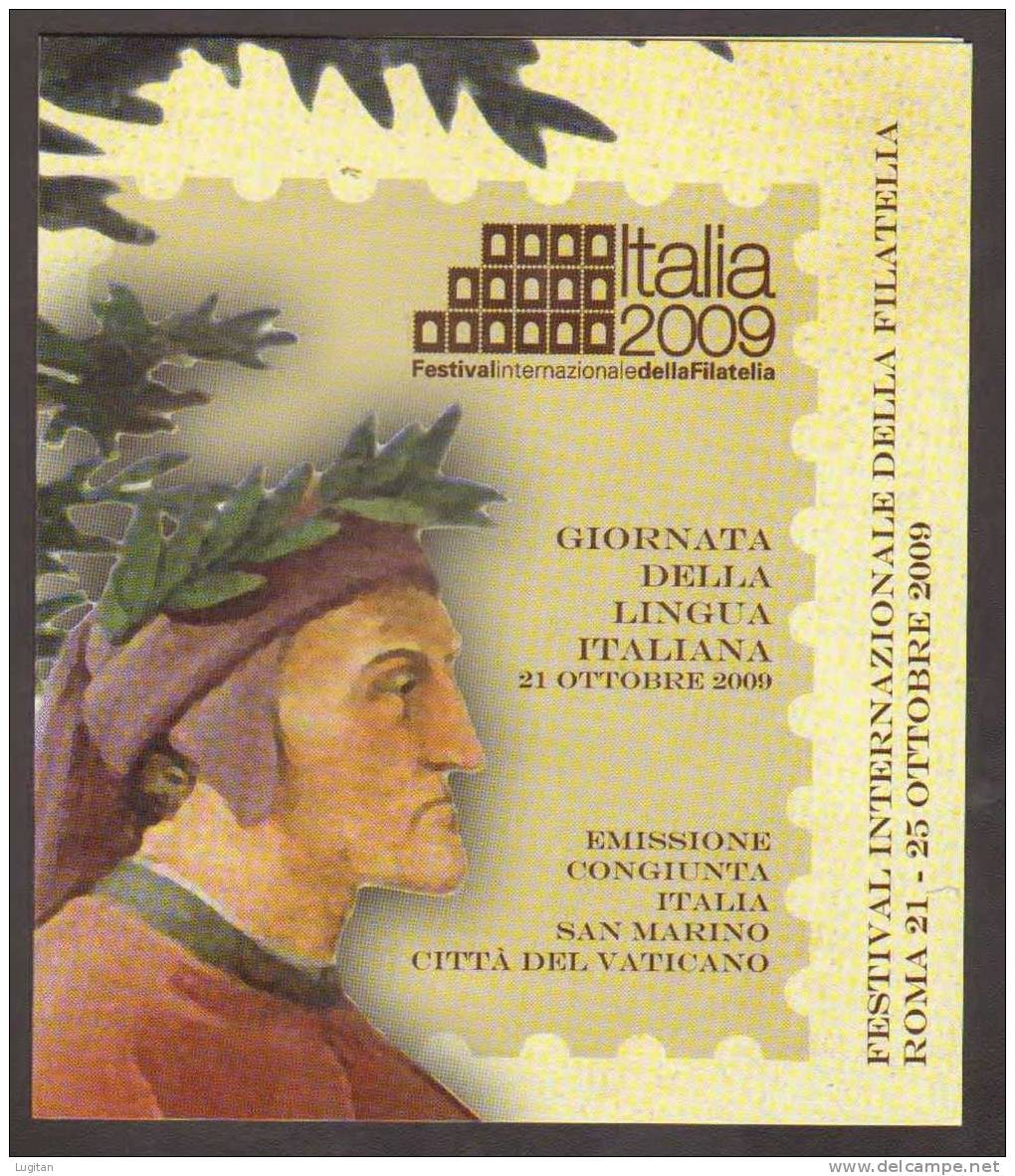 Filatelia - FOLDER IN OCCASIONE DELLA MANIFESTAZIONE FILATELICA ITALIA 2009 - LA LINGUA ITALIANA - Pochettes