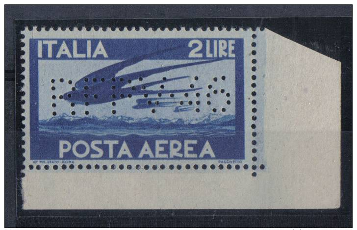 S160 - REGNO Posta Aerea Il 2 Lire Perfin RTFV46   *** - Posta Aerea