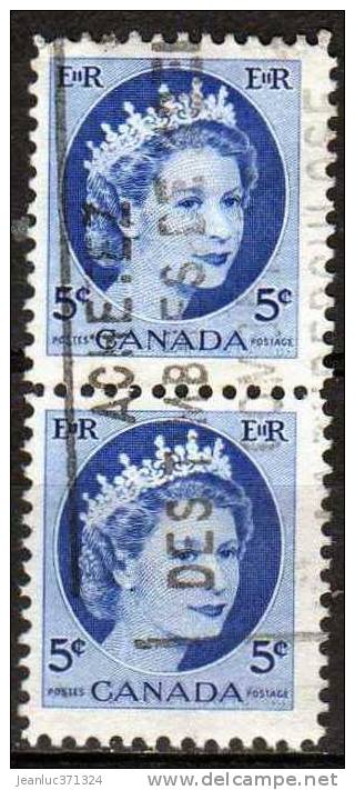 N° 271 O Y&T 1954 Elizabeth II Paire - Gebraucht