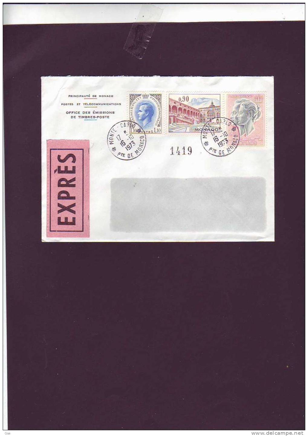 MONACO  1973 - Espresso - Yvert  PA87-848-849 - Lettres & Documents