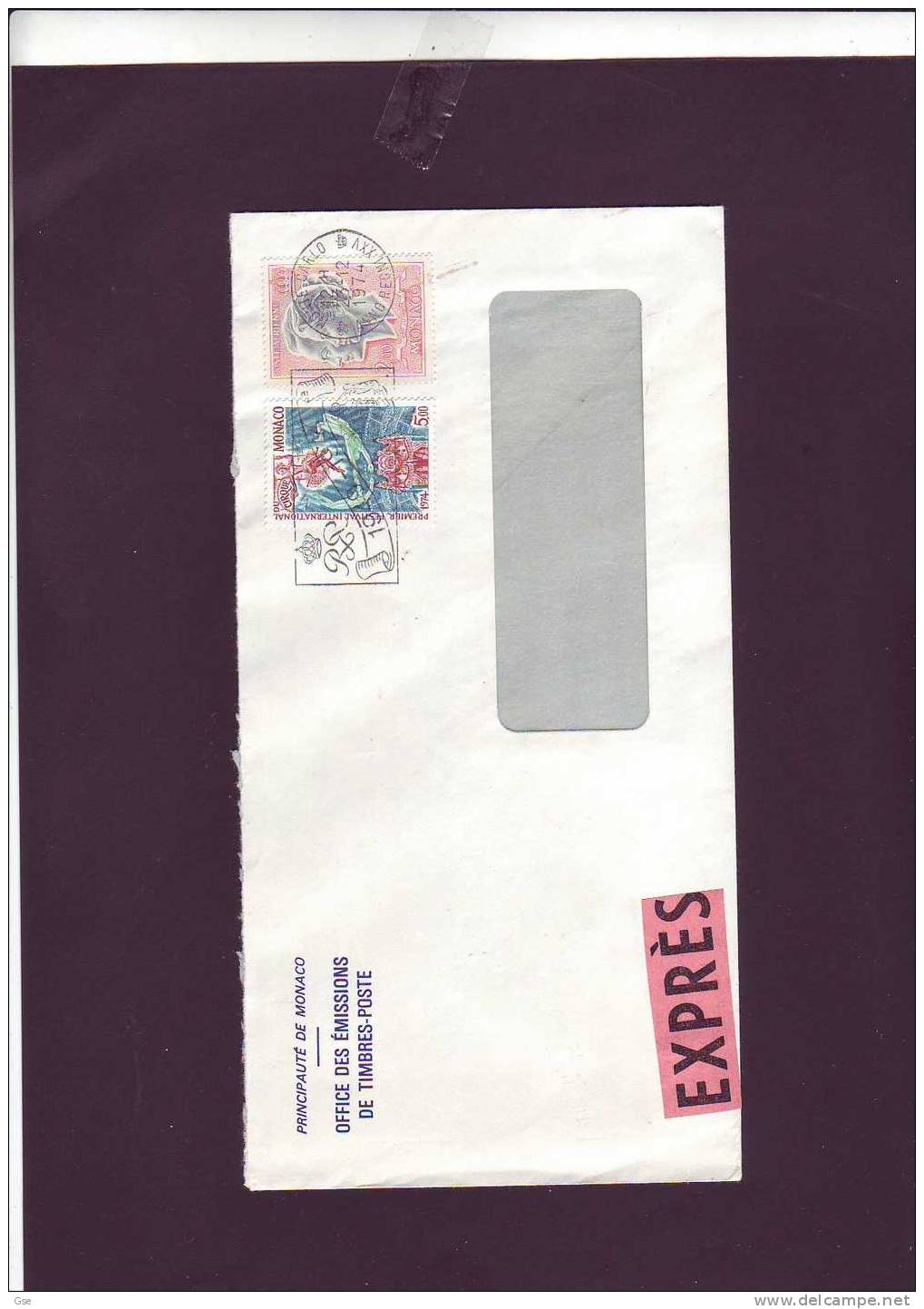 MONACO  1974 - Lettre - Yvert  PA87-979 - Lettres & Documents