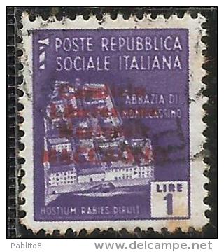 REPUBBLICA SOCIALE CLN MACCAGNO COMITATO DI LIBERAZIONE NAZIONALE 1945 LIRE 1 LIRA USATO USED OBLITERE' - Centraal Comité Van Het Nationaal Verzet (CLN)