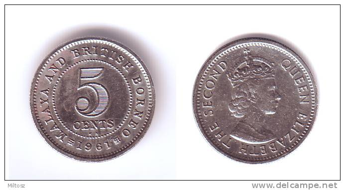 Malaysia & British Borneo 5 Cents 1961 KN - Malesia