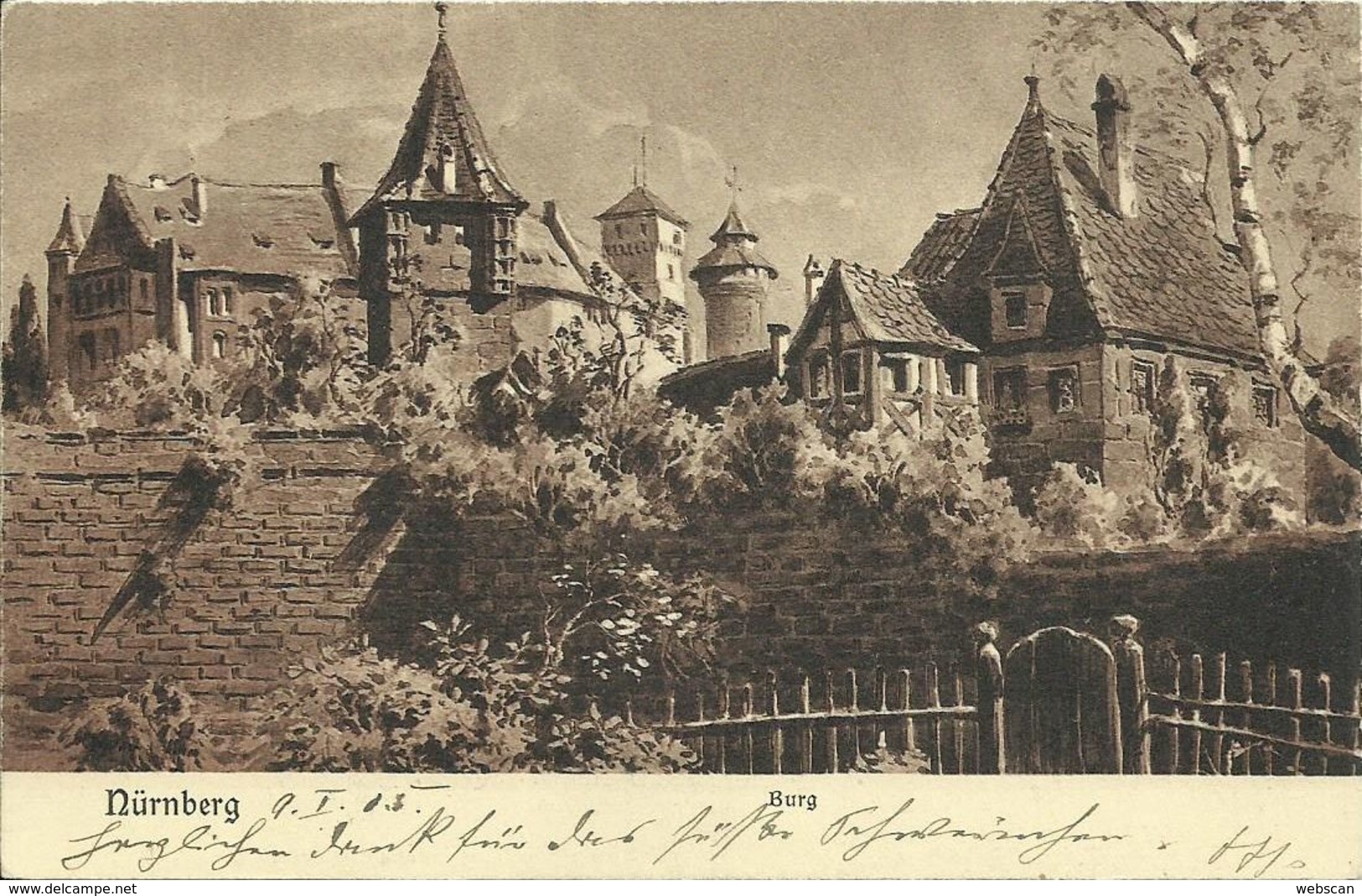 AK Nürnberg Burg Nebenansicht ~1905 #103 - Nuernberg