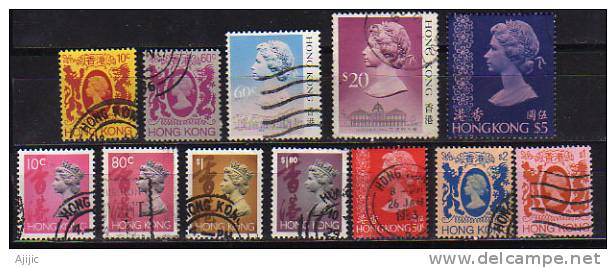 HONG KONG.   12  TIMBRES DIFFERENTS. BONNES VALEURS. COTE 20.30 € - Used Stamps