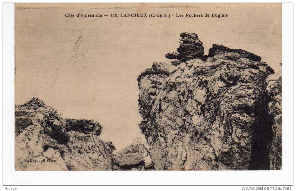 LANCIEUX, 22, 1923, CÔTE D'EMERAUDE, LANCIEUX, LES ROCHERS DE BUGLAIS, CPA - Lancieux