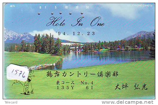 Télécarte Japon * TELEFONKARTE JAPAN * GOLF  * (1576)  SPORT * PHONECARD *     HOLE IN ONE - Sport