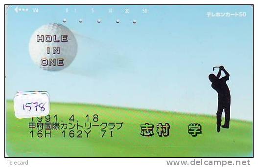 Télécarte Japon * TELEFONKARTE JAPAN * GOLF  * (1578)  SPORT * PHONECARD *      HOLE IN ONE - Sport
