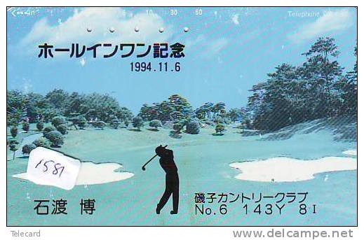 Télécarte Japon * TELEFONKARTE JAPAN * GOLF  * (1581)  SPORT * PHONECARD *      HOLE IN ONE - Sport