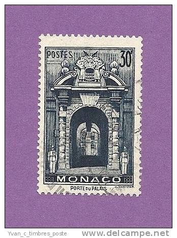 MONACO TIMBRE N° 370 OBLITERE PORTE DU PALAIS 30F BLEU NOIR - Oblitérés