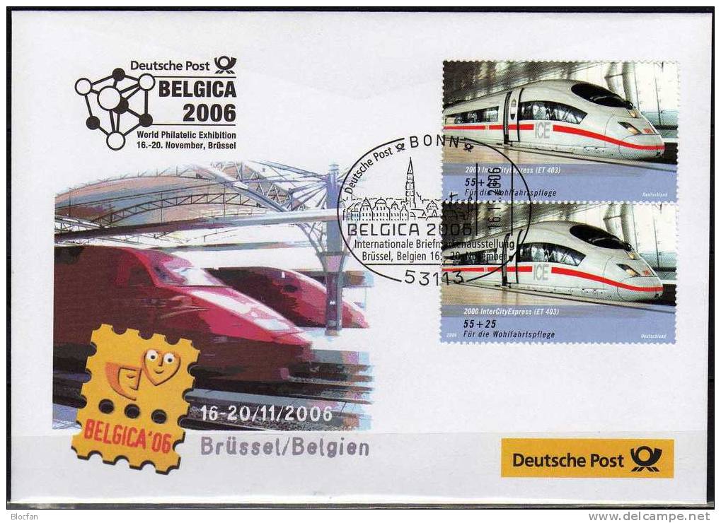 Brüssel MBrf.10/06 Belgica 2006 BRD 2561 ZD SST 8€ Offizielle Messebrief Eisenbahnen InterCityExpress Cover Germany - Sonstige (Land)