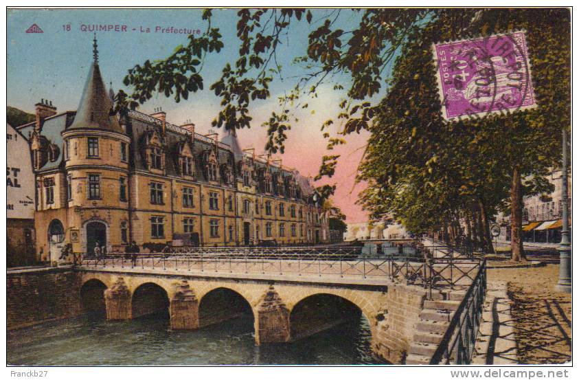 29 - Quimper - La Prefecture - Belle Carte Colorisée Et Oblitérée - Quimper