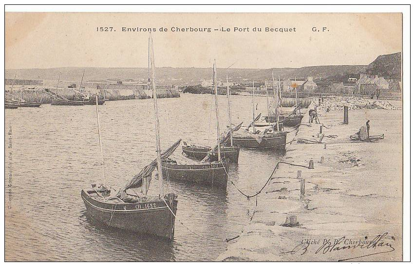 50 Environs De CHERBOURG   " PORT Du  BECQUET "  Et Ses BATEAUX De PECHE  En 1904 - Saint Vaast La Hougue