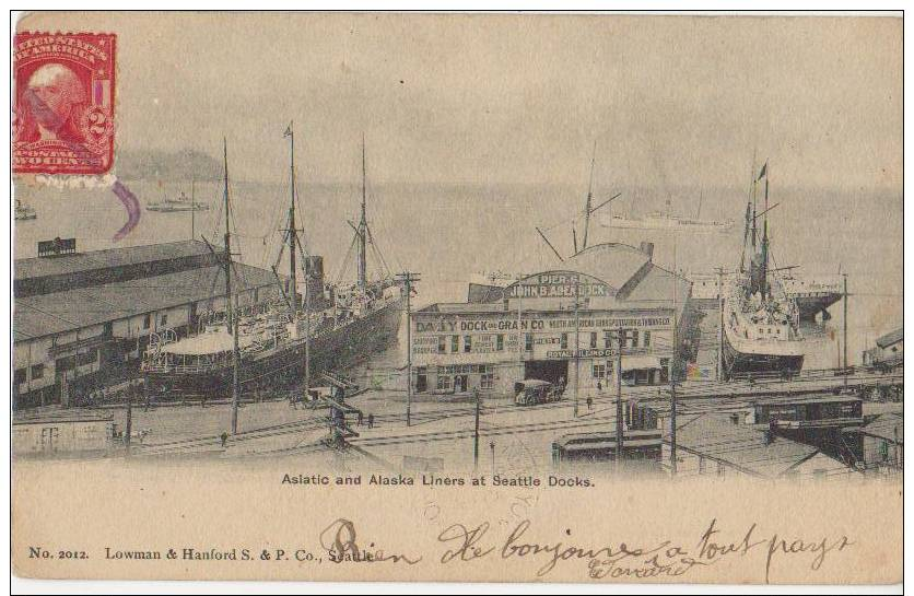 PC U.S.A WA SEATTLE Asiatic & Alaska Liners 1905 - Seattle