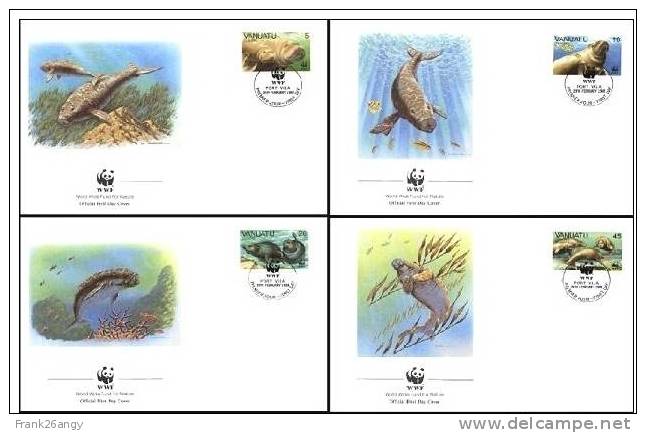 VANUATU 1988  WWF, Dugong Dugong Mi. 782/85 - Yv. 797/00  Serie Cpl. 4v. Su 4 Buste FDC - Altri & Non Classificati