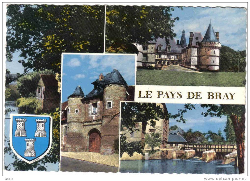 Carte Postale 76. Neufchatel-en-Bray  Le Moulin Bleu  Chateau De Mesnières  Ferme Des Toureilles Trés Beau Plan - Neufchâtel En Bray