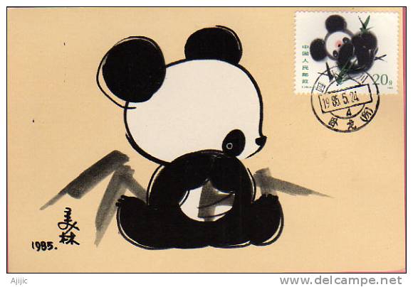 CHINE.   Le Panda. Une Carte-maximum.  Année 1985 - Bears