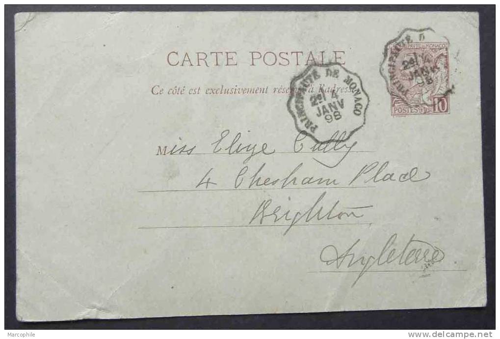 MONACO / 1898 ENTIER POSTAL POUR L ANGLETERRE (ref 1328) - Postal Stationery