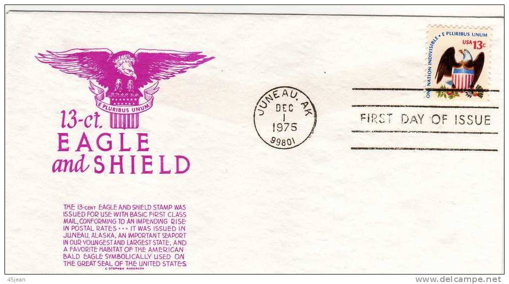 U.S.A: 1975 Très Belle Fdc "aigle Et Armoiries" - Briefe U. Dokumente