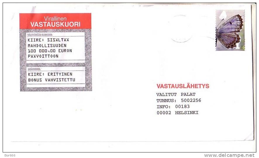 GOOD FINLAND Postal Cover 2011 - Good Stamped: Butterfly - Brieven En Documenten