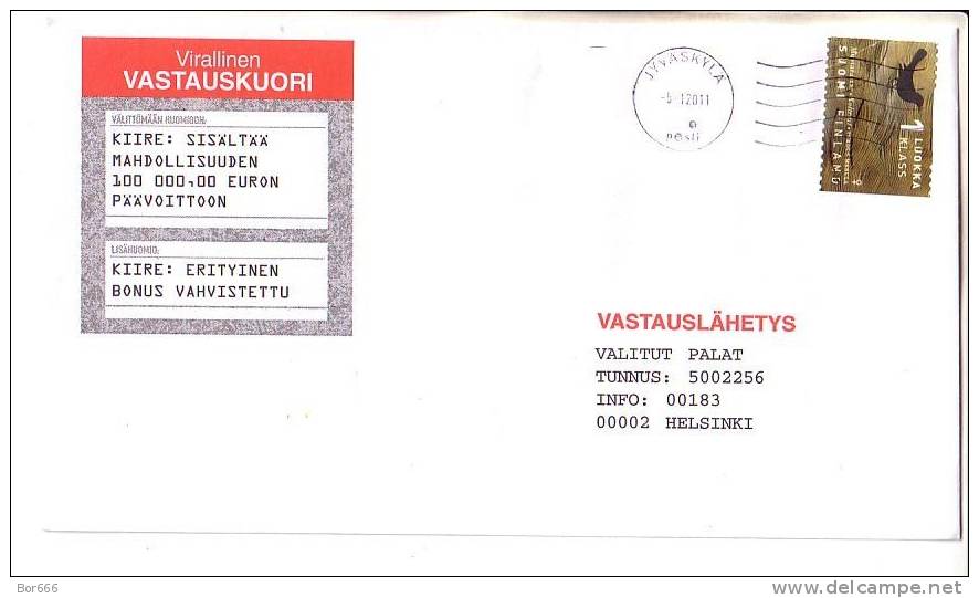 GOOD FINLAND Postal Cover 2011 - Good Stamped: Bird - Cartas & Documentos