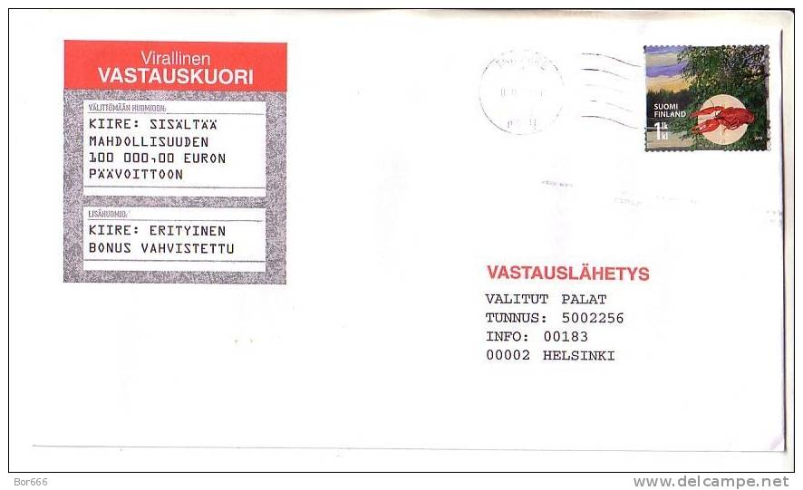 GOOD FINLAND Postal Cover 2011 - Good Stamped: Crawfish - Briefe U. Dokumente