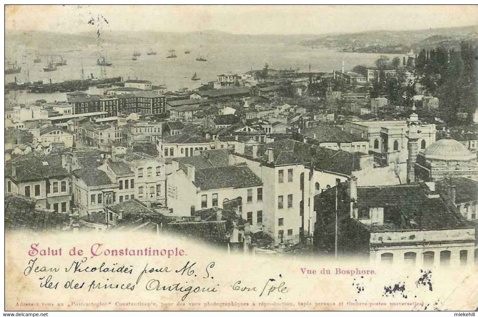 CONSTANTINOPLE -VUE DU BOSPHORE-OBLITERATION POSTES FRANCAISES-marcophilie - Turchia