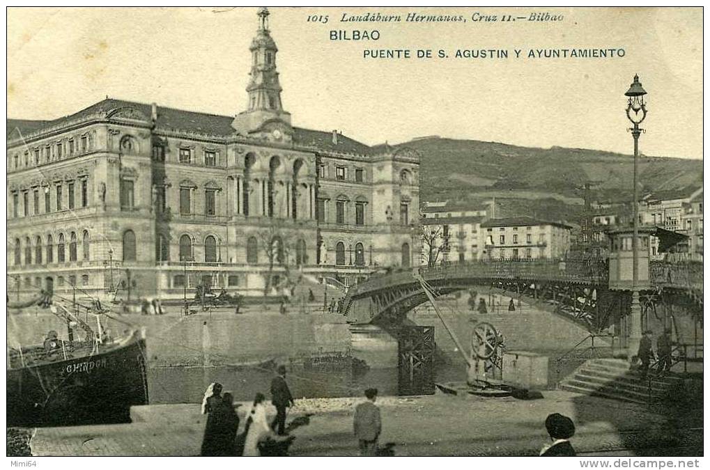 BILBAO .   PUENTE DE S.  AGUSTIN Y AYUNTAMIENTO . - Vizcaya (Bilbao)