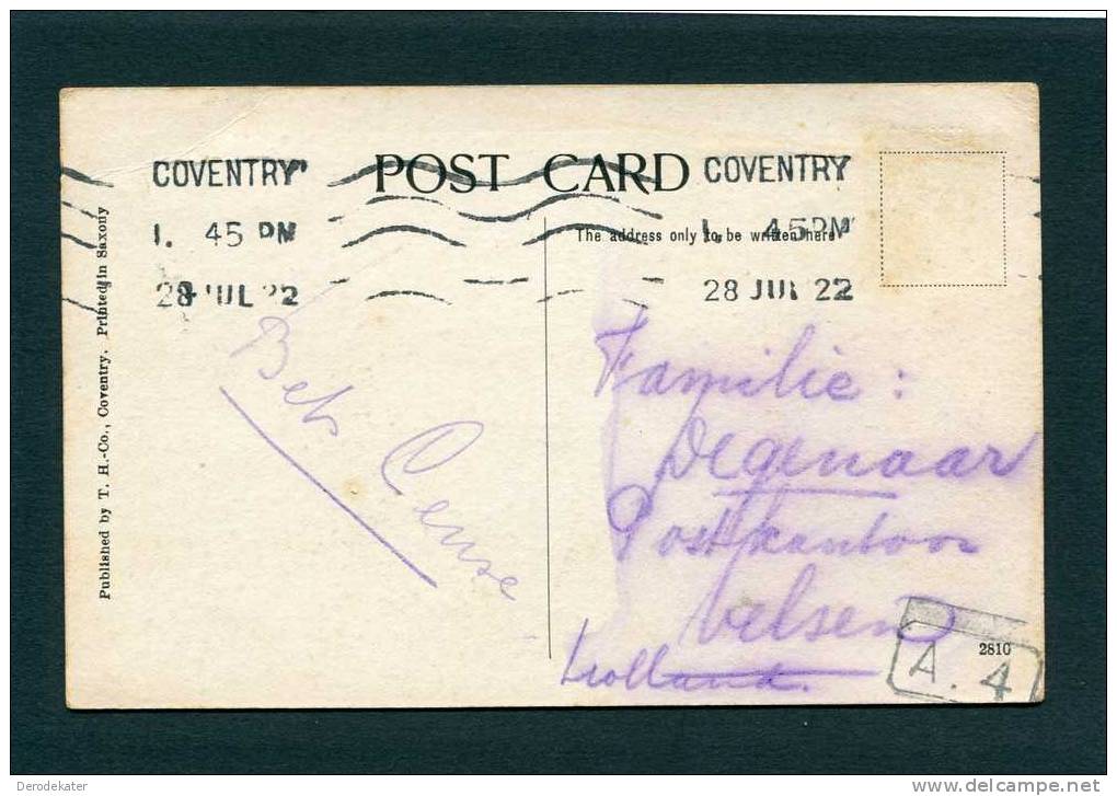 Kenilworth Road. Coventry.1922. A4. Old Post Card From England. Nice ! New ! - Coventry