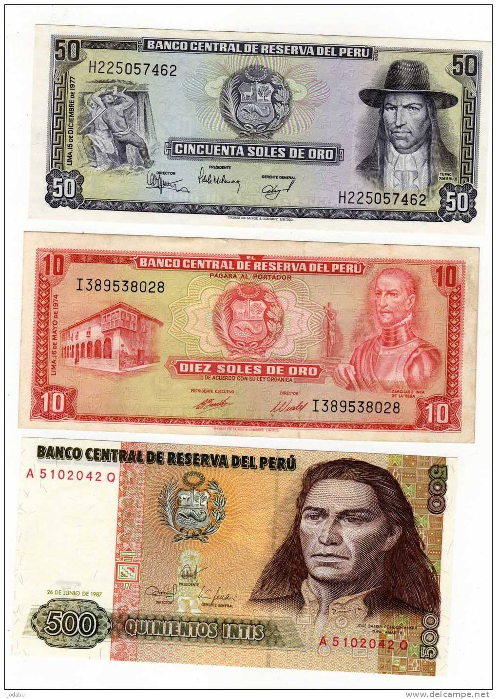 3 Billets Neufs Du Pérou - Peru