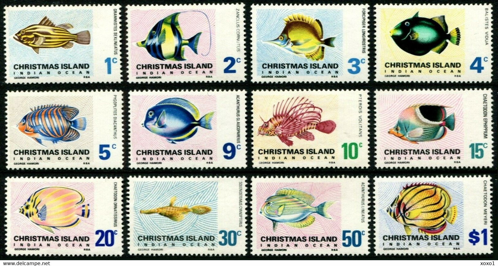 Christmas Island 1968,70 Mi.No. 22-31, 35-6  Weihnachtsinsel Fishes Marine Life 12v MNH** 58,00 € - Fishes