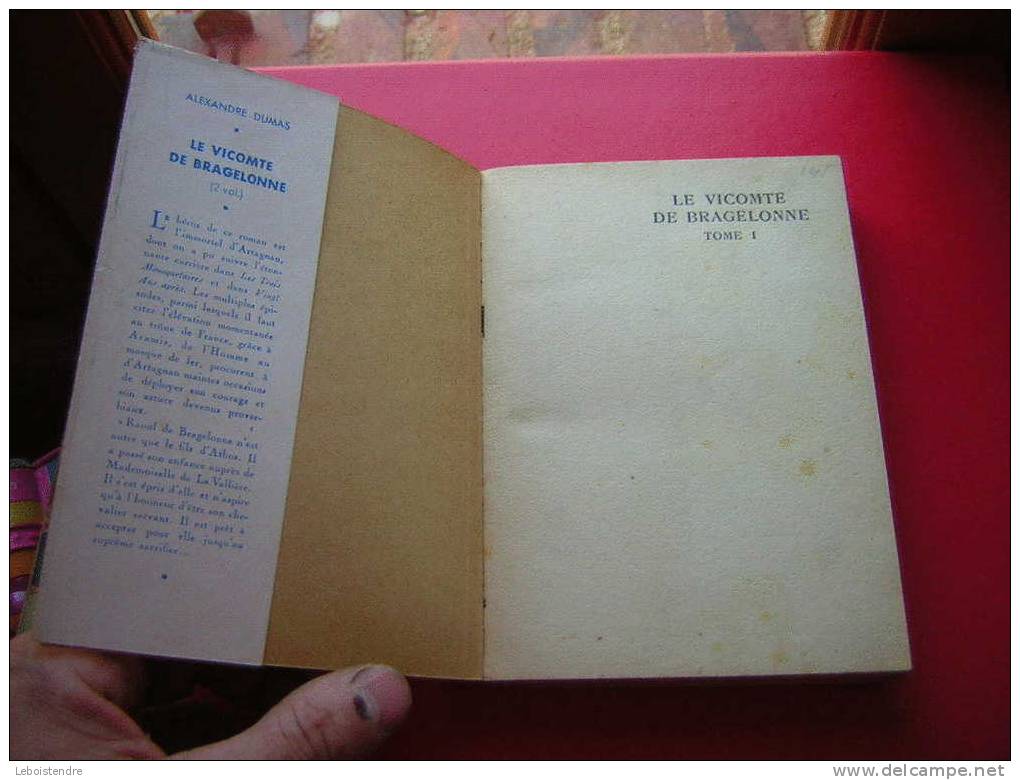 LIVRE-BIBLIOTHEQUE DE LA JEUNESSE AVEC JACQUETTE-ALEXANDRE DUMAS-LE VICOMTE DE BRAGELONNE TOME 1 -HACHETTE 1951-LEDOUX - Bibliothèque De La Jeunesse