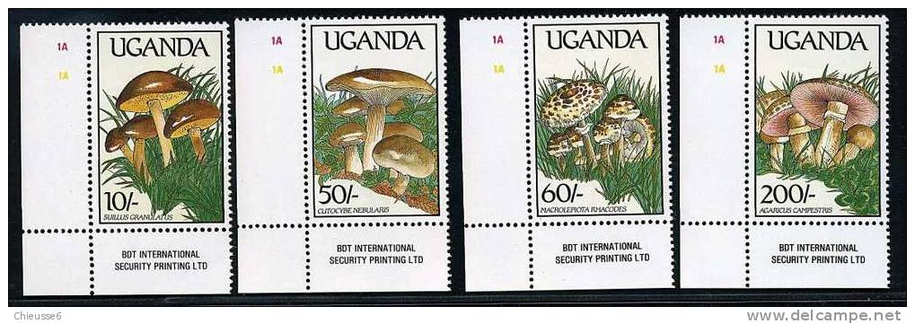 Ouganda ** N° 563 à 566 - Champignons (lot 3) (17 P1) - Uganda (1962-...)