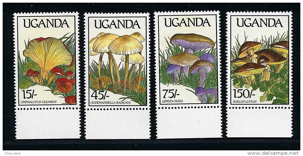 Ouganda ** N° 571 à 574 - Champignons (lot 4) (17 P1) - Oeganda (1962-...)