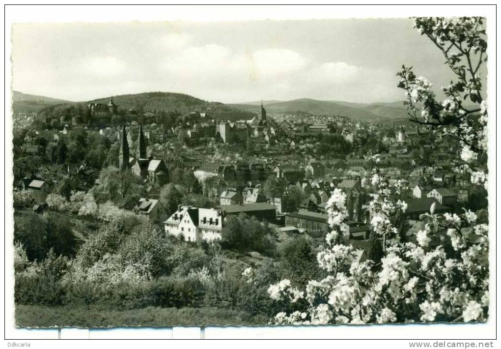 Siegen I. W. - Blick Vom Giersberg Auf Siegberg Mit Oberem Schloss - Siegen