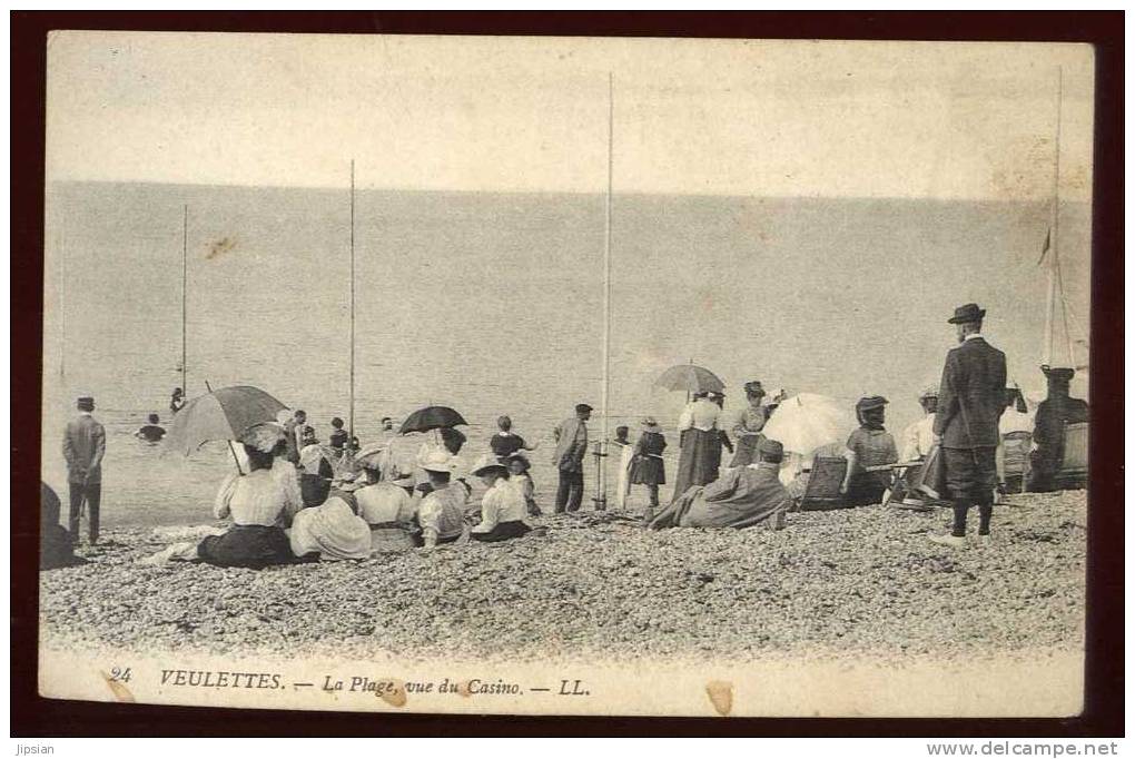 Cpa  Du 76  Veulettes La Plage Vue Du Casino ABE46 - Autres & Non Classés