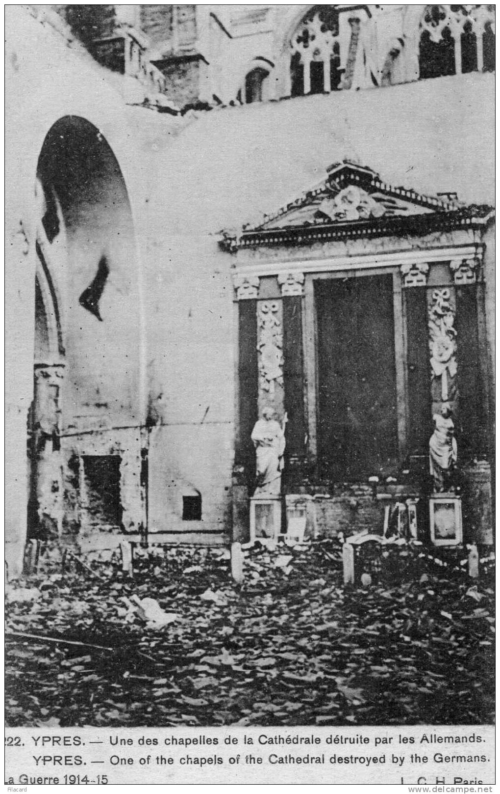 14444     Belgio,   Ypres,  One  Of The  Chapels  Of The  Cathedral  Destroyed  By The  Germans, La  Guerre  1914-15, NV - Ieper