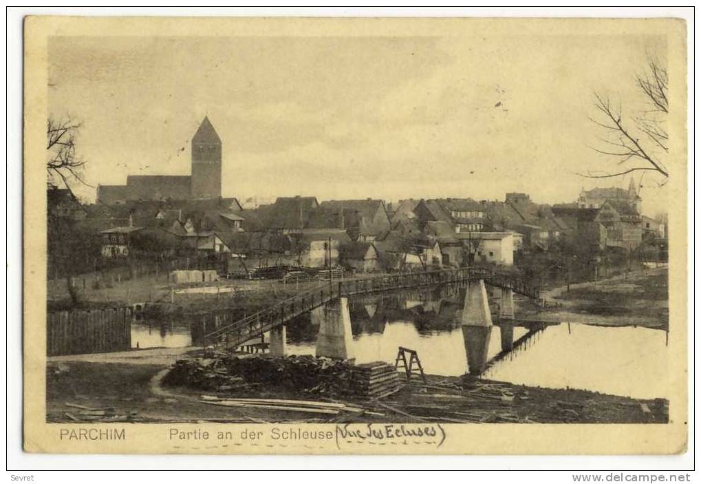 PARCHIM   -Partie An Der Schleuse. Cachet Kommandantur Au Verso. - Parchim