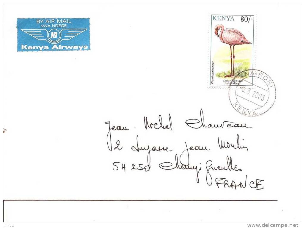 Lettre   Kenya 2003 (364)  Oiseau - Kenya (1963-...)