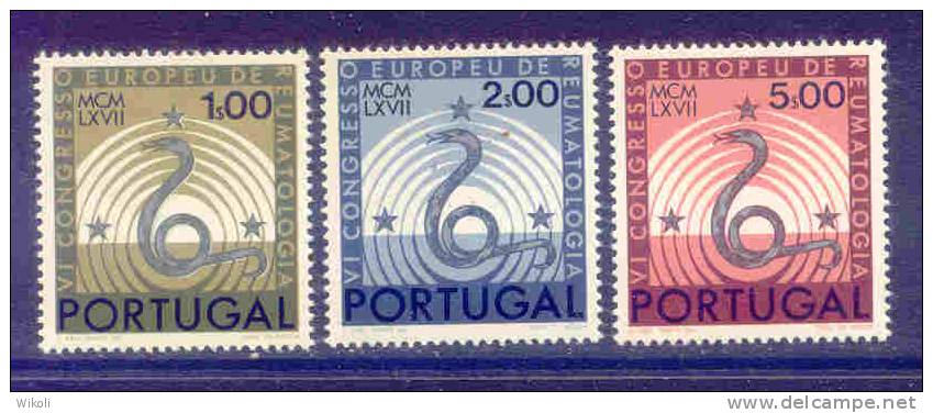 Portugal - 1967 Medicine Congress (complete Set) - Af. 1011 To 1013 - MNH - Ungebraucht